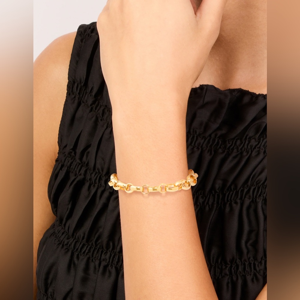 WATERPROOF Gold Plated Stainless Steel Interlocking Chain Bracelet